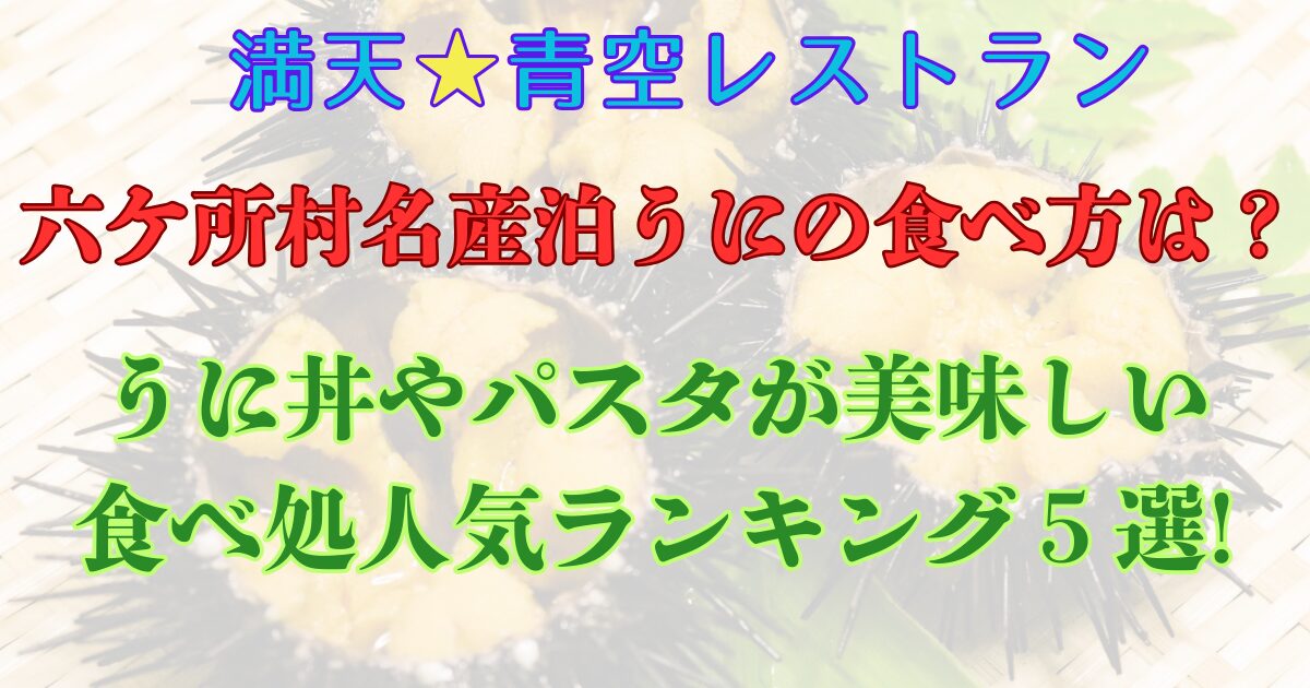泊うに　食べ方　食べ処