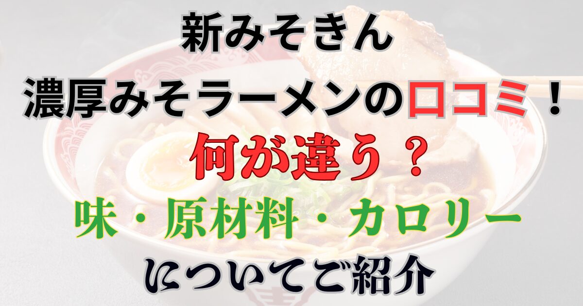 新みそきん濃厚みそラーメン　口コミ