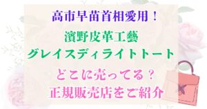 高市早苗氏 グレイスディライトトート どこに売ってる
